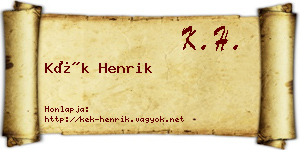 Kék Henrik névjegykártya